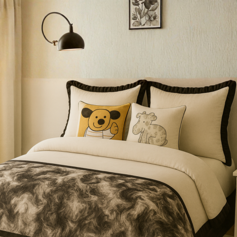 Juego de Cama Imperial Estampado con Tela Antialérgica (Estilo moderno y acogedor)